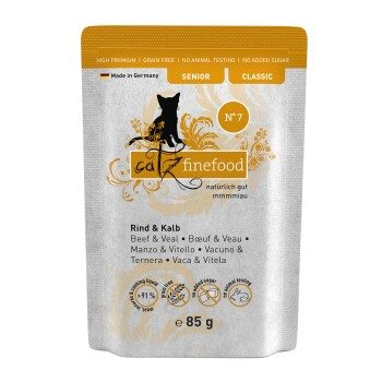 Catz finefood Nassfutter Katze Classic Senior No. 7 Rind und Kalb 64x85 g