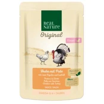 REAL NATURE Original Nassfutter Katze, Kitten, Huhn mit Pute 12x85 g