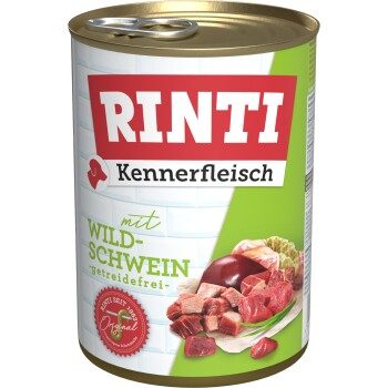 RINTI Kennerfleisch Nassfutter Hund, Adult, Dose, Wildschwein 12x400 g