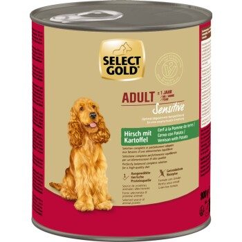 SELECT GOLD Sensitive Nassfutter Adult Hirsch mit Kartoffeln 24x800 g