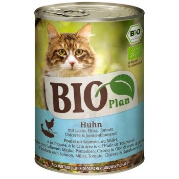 BIOPlan Adult Huhn mit Lachs, Hirse, Tomate, Chicoreé und Sonnenblumenöl 6x400 g