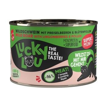 Lucky Lou Nassfutter Katze SuperMono Adult Wildschwein 6x200 g