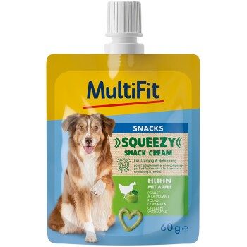 MultiFit Squeezy Snack Cream Huhn mit Apfel 10x60 g