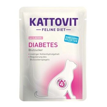 KATTOVIT Feline Diet Nassfutter Katze Diabetes Adult Lachs 96x85 g