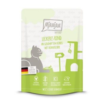 MjAMjAM Nassfutter Katze Adult Quetschie Rind 6x300 g