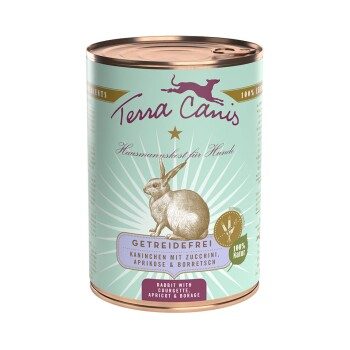Terra Canis Getreidefrei Adult 6x400g Kaninchen mit Zucchini, Aprikose und Borretsch 6x400 g