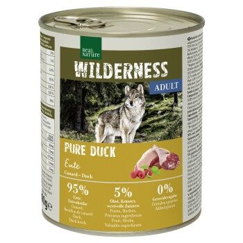 REAL NATURE WILDERNESS Nassfutter für Hunde Adult Pure Duck 6x800 g