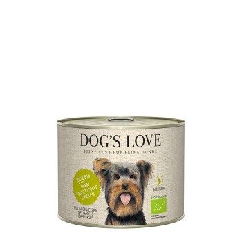 DOG'S LOVE Nassfutter Hund, Adult, Bio 6x200 g Huhn mit Buchweizen und Sellerie 6x200 g