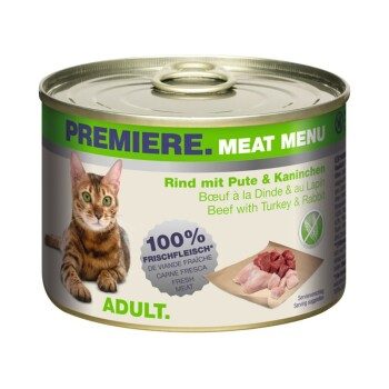 PREMIERE Meat Menu Adult Rind mit Pute und Kaninchen 12x200 g