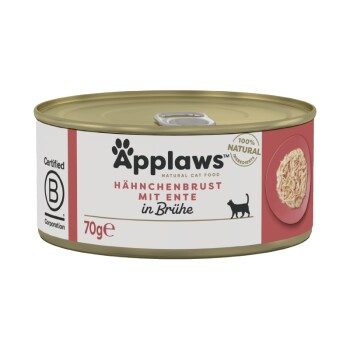 Applaws Nassfutter Katze Adult in Brühe Huhn und Ente 24x70 g