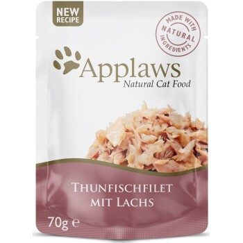 Applaws Nsssfutter Katze Adult in Gelee Thunfisch mit Lachs 16x70 g