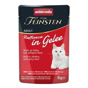animonda Vom Feinsten Nassfutter Katze, Adult, Raffinesse, in Gelee, Huhn mit Rind 24x85 g