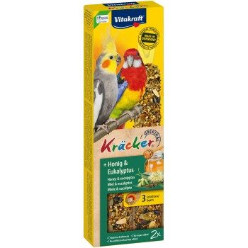 Vitakraft Großsittich Kräcker 4x2er Honig und Eukalyptus