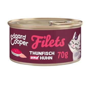 Edgard & Cooper Nassfutter Katze Adult Filets Thunfisch und Huhn 24x70 g