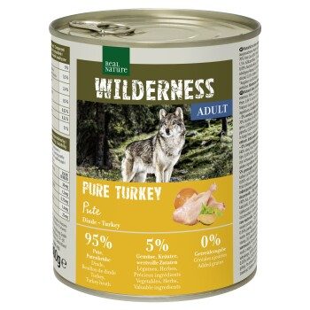REAL NATURE WILDERNESS Nassfutter für Hunde Adult Pure Turkey 12x800 g
