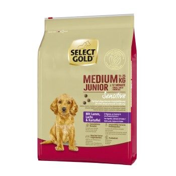SELECT GOLD Sensitive Medium Junior Lamm/Lachs/Kartoffel Lamm mit Lachs und Kartoffel 4 kg
