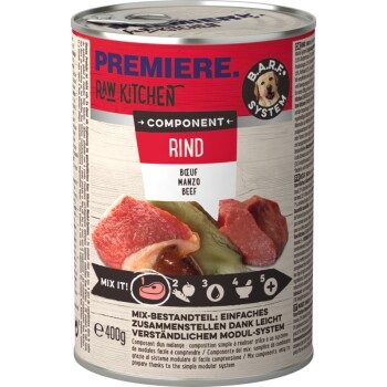 PREMIERE RAW KITCHEN Nassfutter Hund Adult Component, Rind und Kalb 12x400 g
