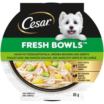 Cesar Nassfutter Hund, Adult, Fresh Bowls, in Sauce, Huhn mit Süßkartoffeln 10x85 g