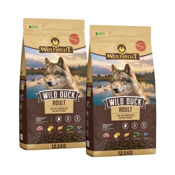 WOLFSBLUT Trockenfutter Hund Adult Wild Duck 2x12.5 kg