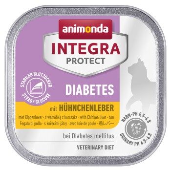 animonda Integra Protect Nassfutter Katze, Adult, Diabetes Hühnchenleber 16x100 g