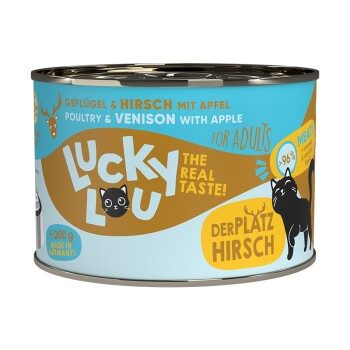 Lucky Lou Nassfutter Katze Adult Geflügel und Hirsch 6x200 g
