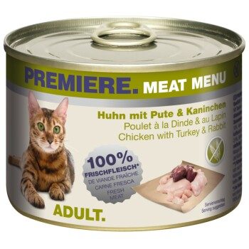 PREMIERE Meat Menu Adult Huhn mit Pute und Kaninchen 24x200 g