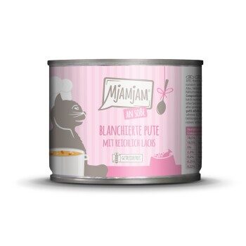 MjAMjAM Nassfutter Katze Adult Blanchiert in Sauce Pute und Lachs 6x185 g
