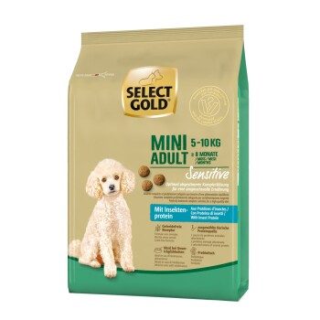 SELECT GOLD Sensitive Trockenfutter Hund Mini mit Insekten-Protein-Mischung 1 kg