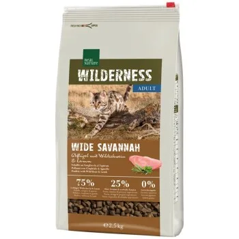 REAL NATURE WILDERNESS Trockenfutter Katze, Adult, Wide Savannah, Geflügel mit Wildschwein und Lamm 2.5 kg