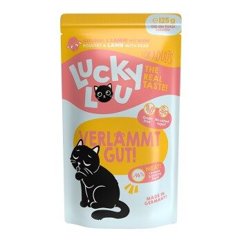 Lucky Lou Nassfutter Katze Adult Geflügel und Lamm 16x125 g