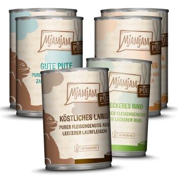 MjAMjAM Nassfutter Katze, Purer Fleischgenuss Mixpaket 6x400 g