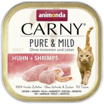 animonda Carny Nassfutter Katze Adult Pure and Mild Huhn und Garnele 32x100 g