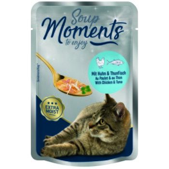 MOMENTS Soup Nassfutter Katze Adult, Huhn und Thunfisch 24x40 g