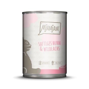 MjAMjAM Nassfutter Katze Adult Huhn und Wildlachs 6x400 g