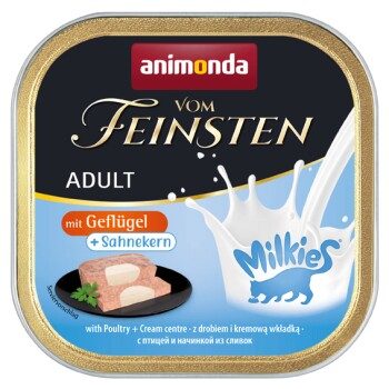animonda Vom Feinsten Adult mit Milchkern 32x100g mit Geflügel und Sahnekern