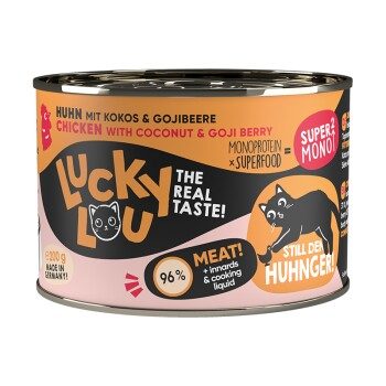 Lucky Lou Nassfutter Katze SuperMono Adult Huhn 24x200 g
