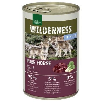 REAL NATURE WILDERNESS Nassfutter für Hunde Junior Pure Horse, Pferd 6x400 g