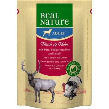 REAL NATURE Adult Pouches Hirsch und Huhn 12x300 g