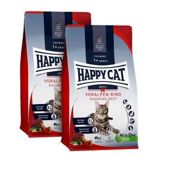 HAPPY CAT Culinary Trockenfutter Katze Adult, Voralpen-Rind 2x10 kg