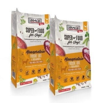 MAC's Dog Mono Adut Trockenfutter Ente 2x3 kg