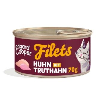 Edgard & Cooper Nassfutter Katze Adult Filets Huhn und Truthahn 24x70 g