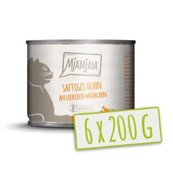 MjAMjAM Nassfutter Katze Adult Huhn an Möhrchen 6x200 g