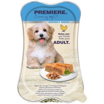 PREMIERE Chunky Menu Nassfutter Hund Adult, Huhn pur 60x175 g