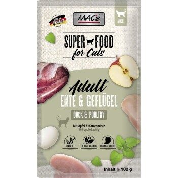 MAC's Nassfutter Katze Adult Ente und Geflügel 24x100 g