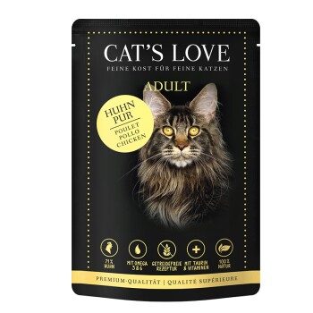 CAT'S LOVE Nassfutter Katze Adult in Gelee Huhn pur 24x85 g