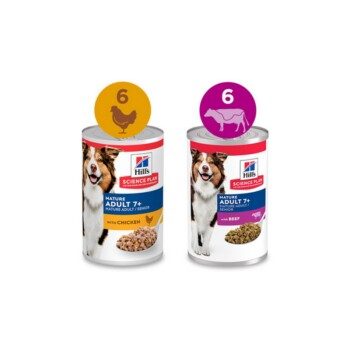 Hill's Science Plan Nassfutter Hund, Mature Adult 7+, Huhn und Rind 12x370 g