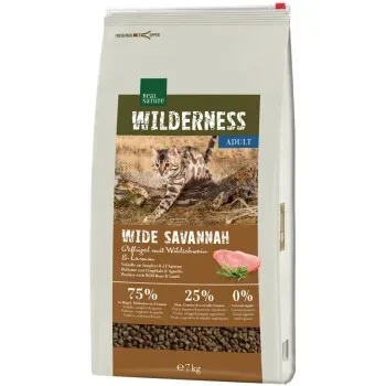 REAL NATURE WILDERNESS Trockenfutter Katze, Adult, Wide Savannah, Geflügel mit Wildschwein und Lamm 7 kg
