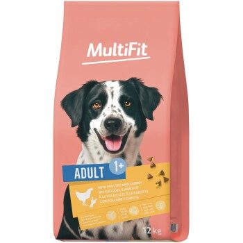 MultiFit Trockenfutter Hund Adult, mit Geflügel & Rüebli 2x12 kg