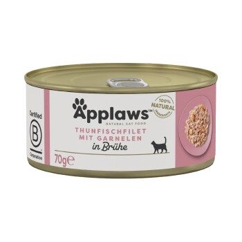 Applaws Nassfutter Katze Adult in Brühe Thunfischfilet mit Garnele 96x70 g