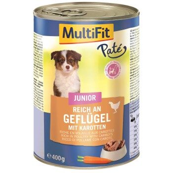MultiFit Junior Pate Geflügel und Karotten 24x400 g
